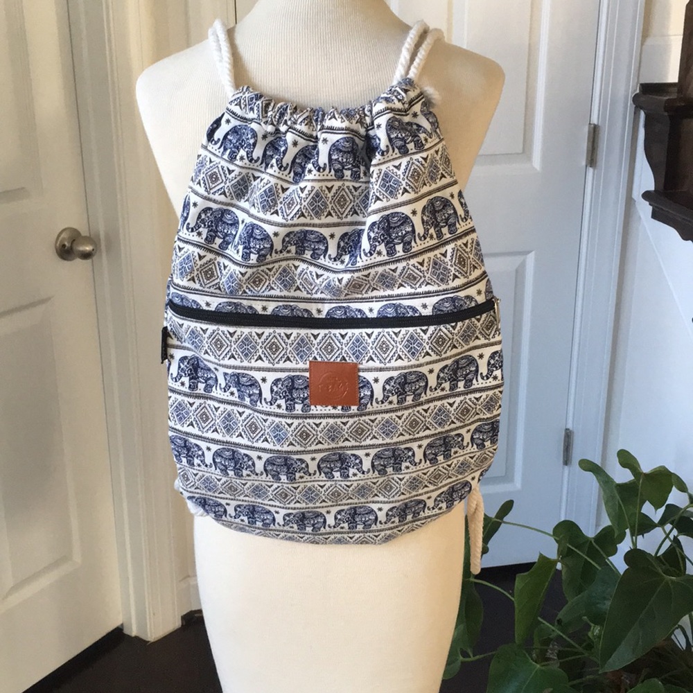 Lightweight Drawstring Canvas Bag Backpack - image 7